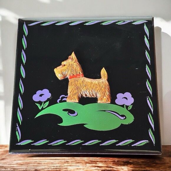 RARE MCM Kemper Thomas Ceramic Tile Art Nursery Rhyme Decor Hanging Wall Wood - Picture 4 of 6